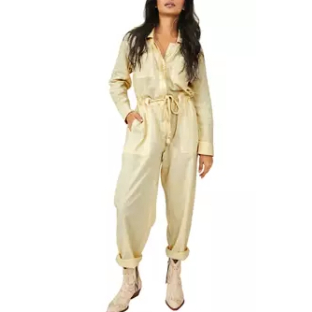 Quinn Coveralls by Free People, Thistle Seed